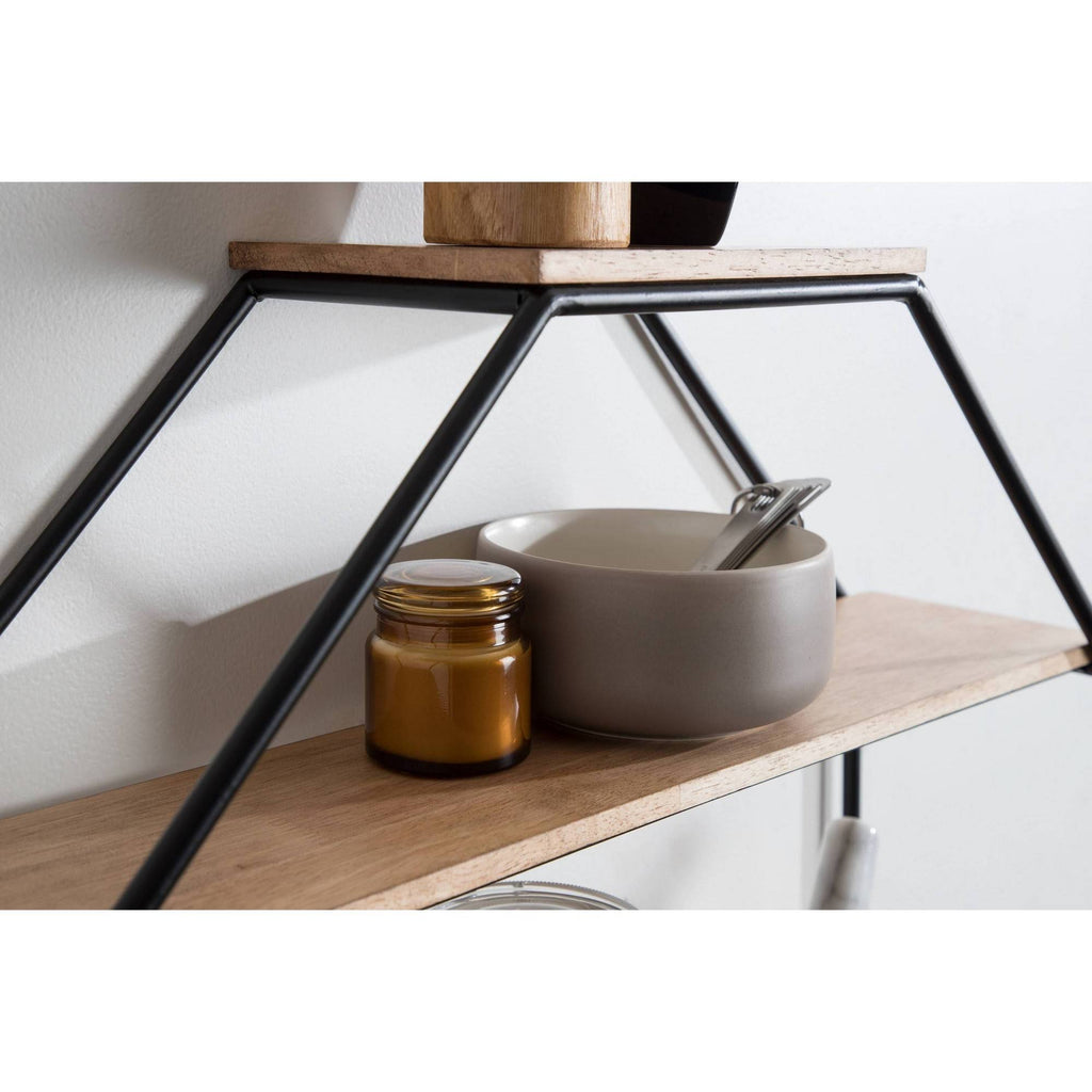 Octagon Floating Wall Shelf Rustic Brown 24x24 F893