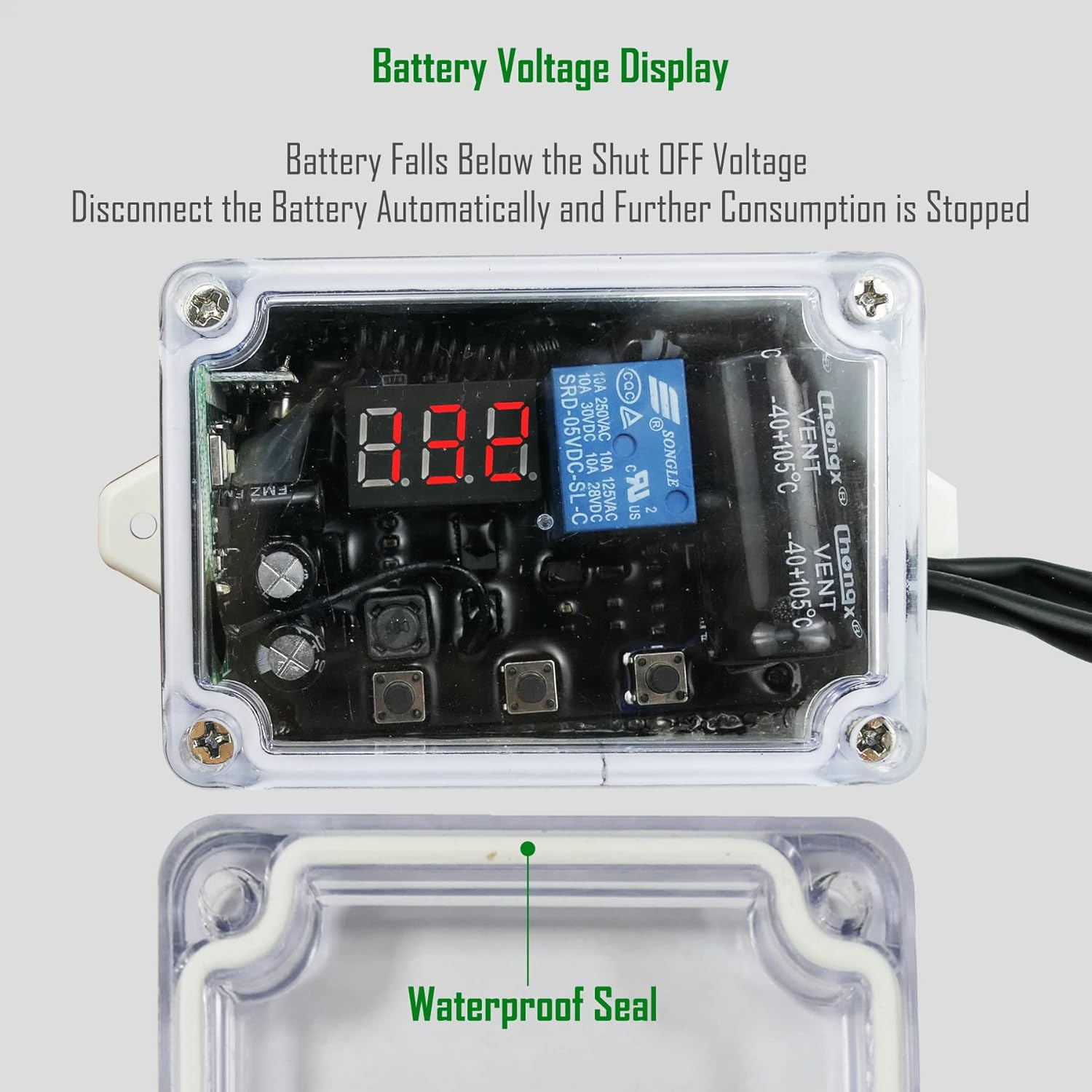 12V Battery Disconnect Switch with LED Digital Voltmeter Display Dual Wireless Control C283