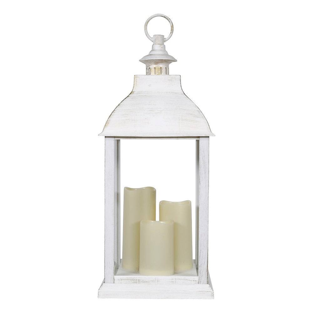 Alpine White Candlelit Lantern X806