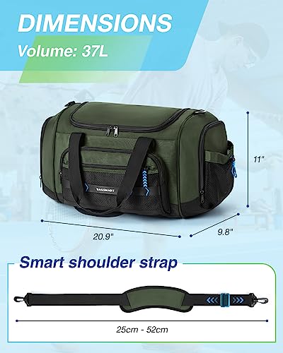 Black Water-resistant Gym Duffel Bag with Shoe Compartment Y2648