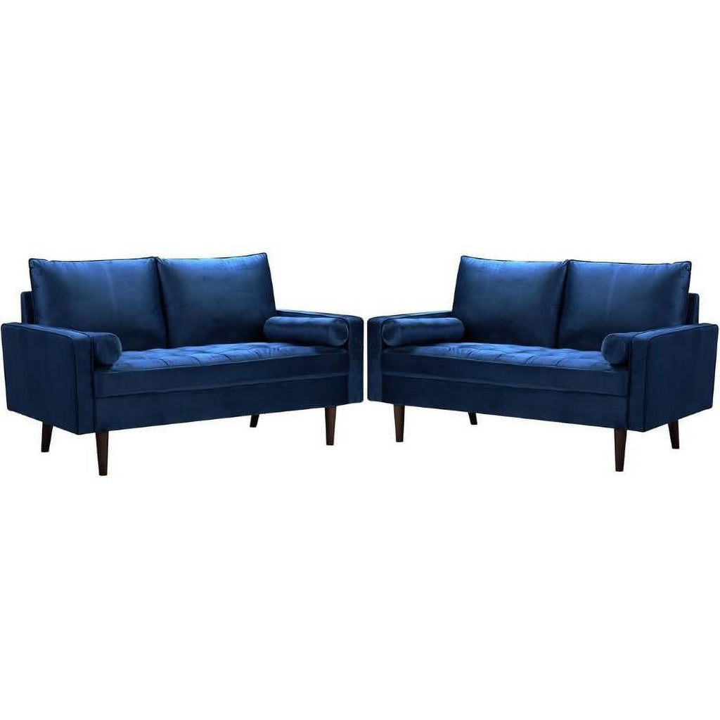Blue Velvet 2 Piece Loveseat Set F5483