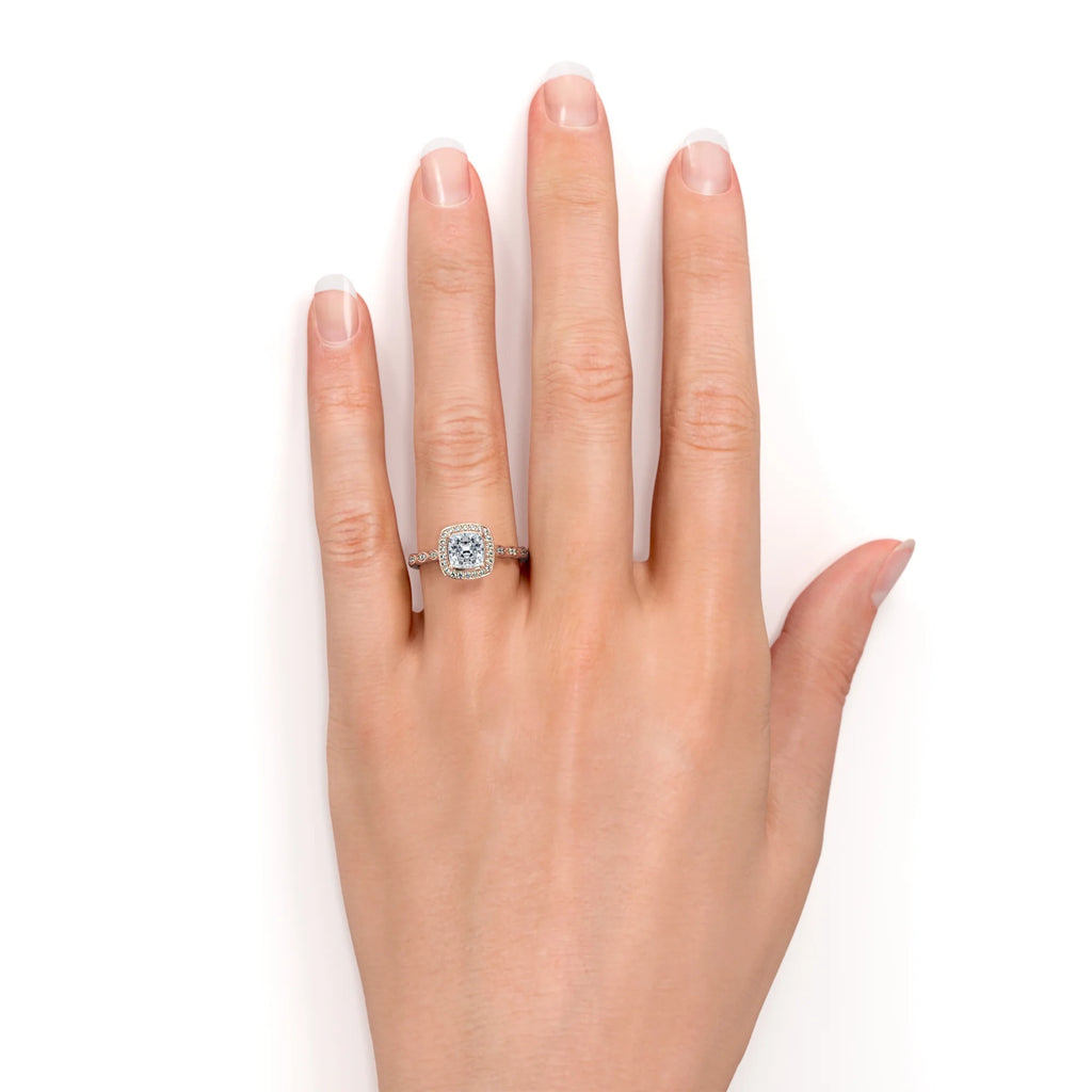 10K Rose Gold Vintage Halo Engagement Ring O23797