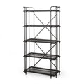 5-Shelf Industrial Metal Pipe Bookcase I3787
