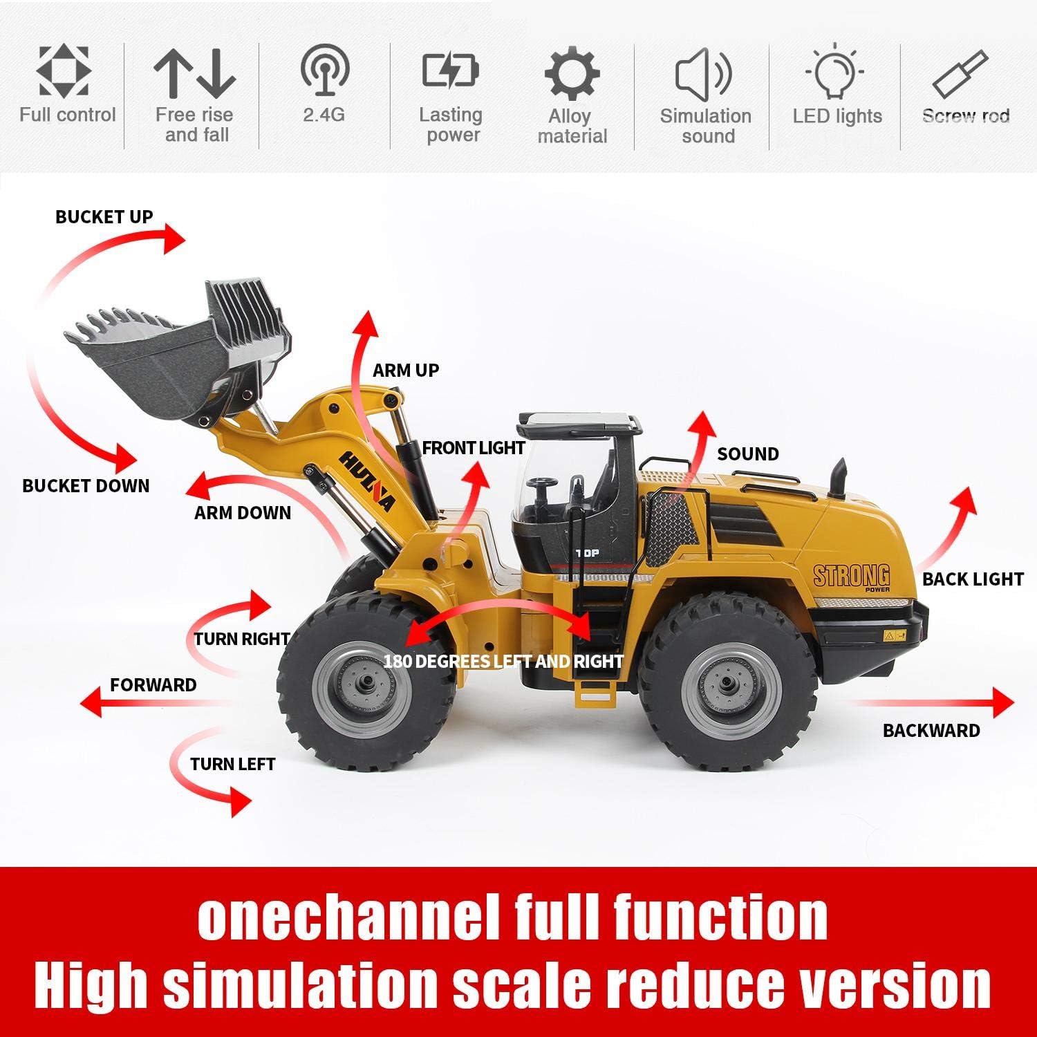 1:14 RC Bulldozer Construction Vehicle W991