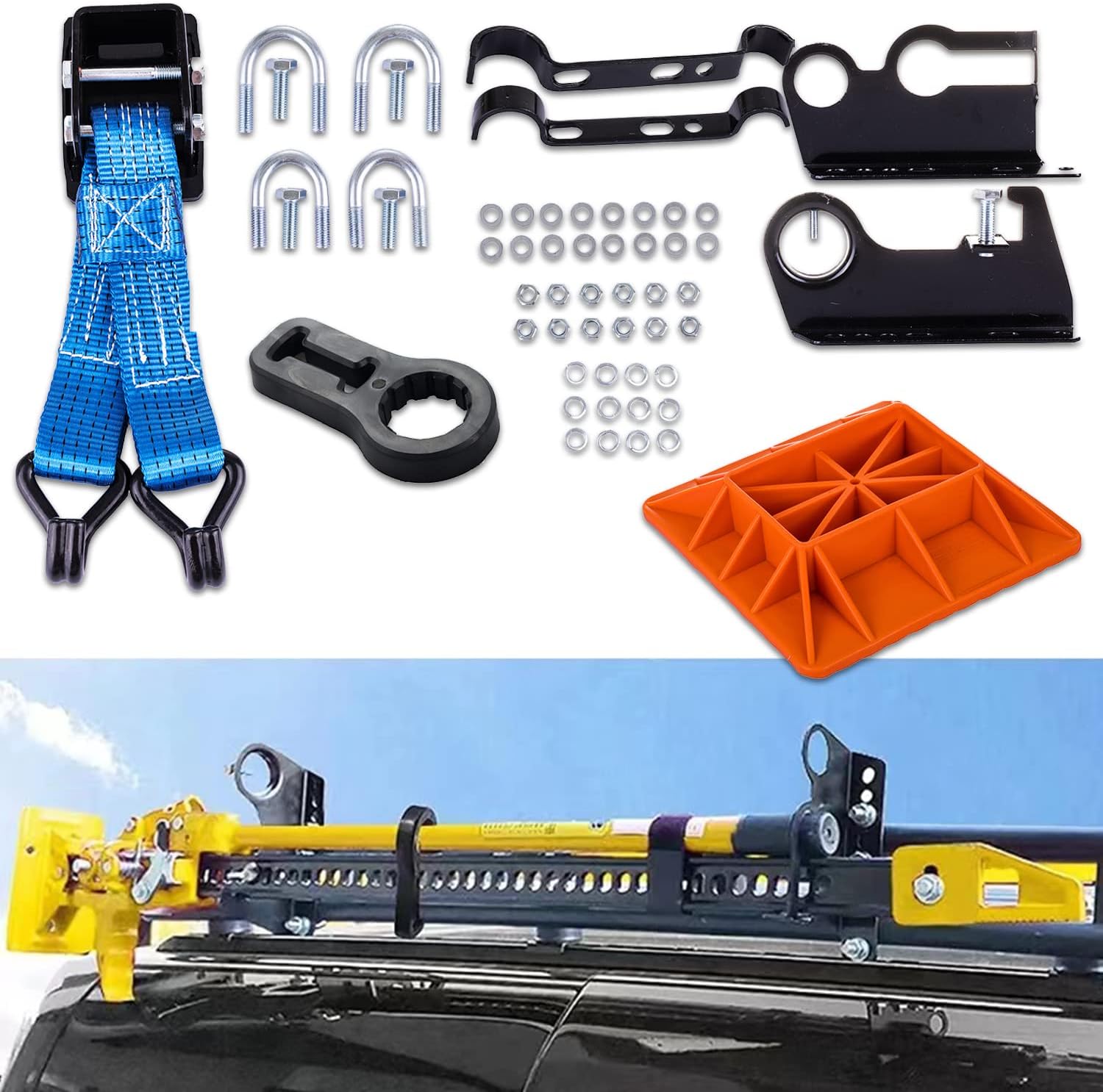 High Lift Jack Mount Bracket Kit with Jack Base Handle Keeper Wheel Lifter P21585