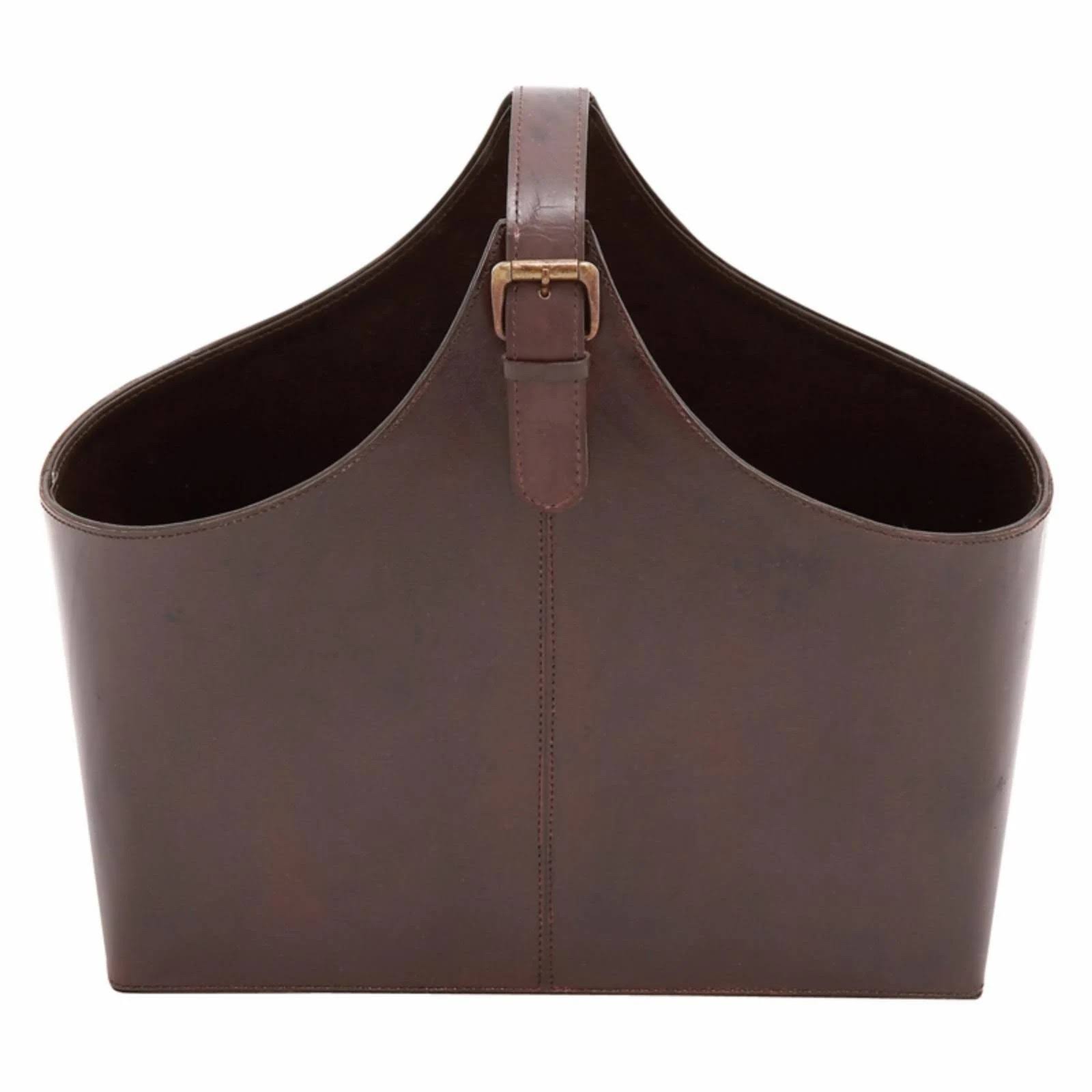 Brown Leather Magazine Holder L286031