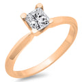 14K Rose Gold Princess Cut Diamond Solitaire Engagement Ring L3095