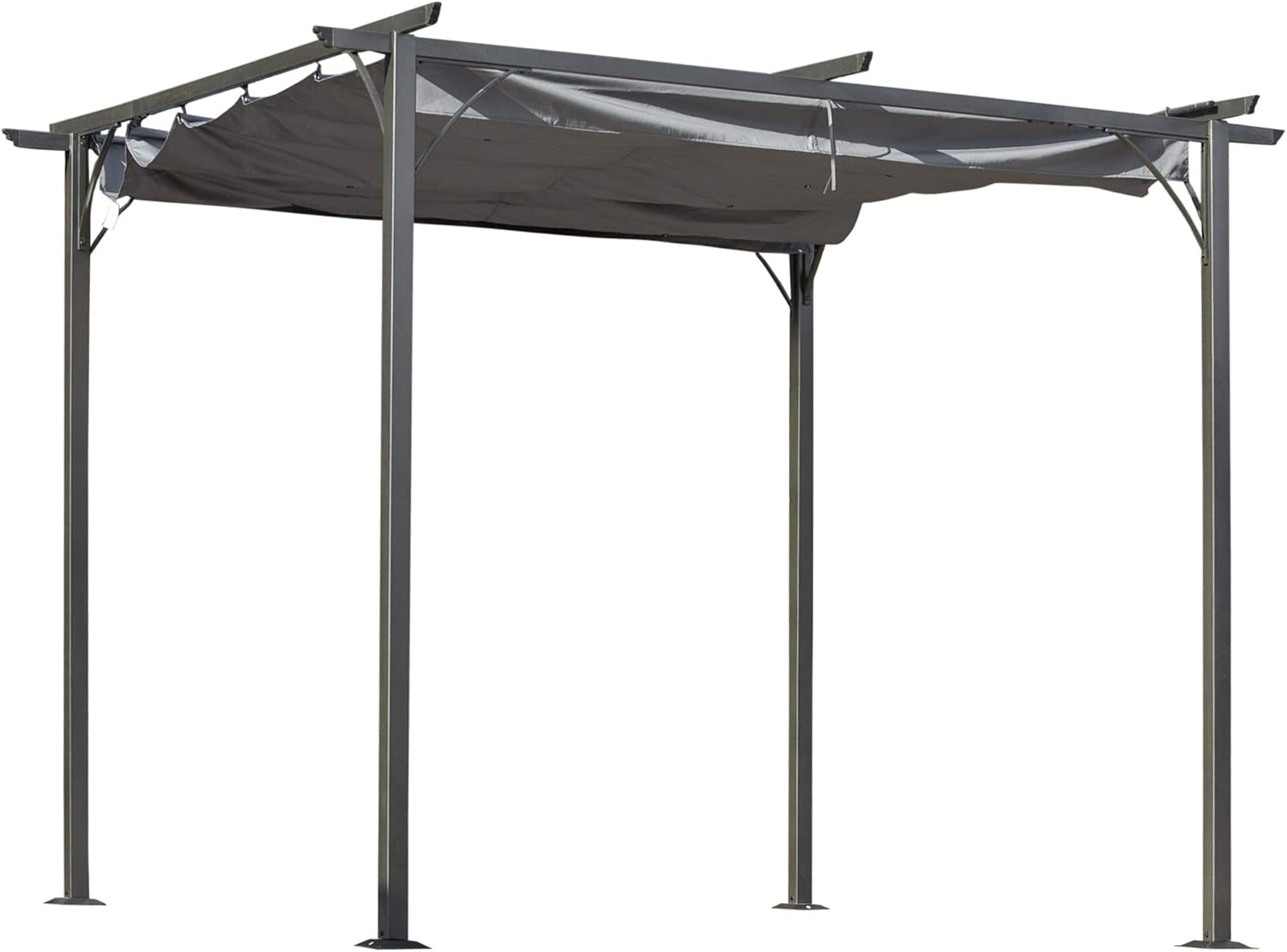 11.5' x 11.5' Retractable Patio Gazebo with Steel Frame T3076