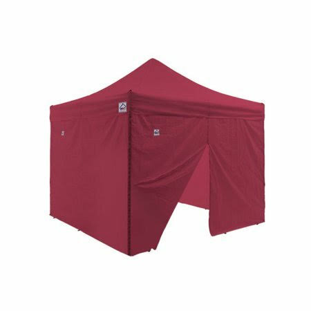 Red 10x10 Pop Up Canopy Tent with Steel Frame and Roller Bag R9628