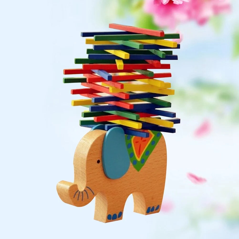 Wooden Stackable Building Blocks Set Balancing Games Playset Toys Educational Toys U6298