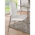 White Chrome Faux Leather Dining Chair Set of 2 I86414