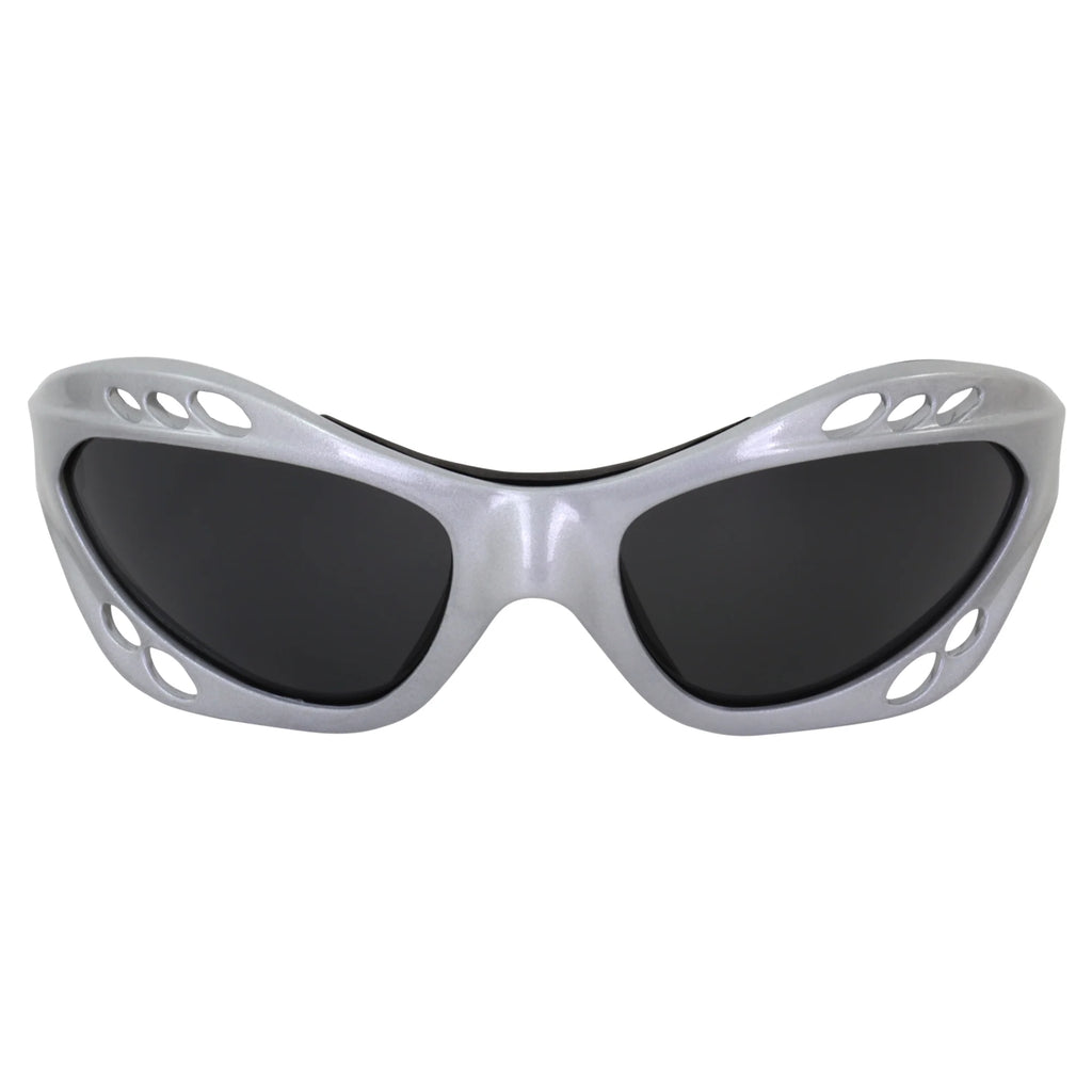 3 Pairs Padded Polarized Sunglasses with Strap Silver Frame with Smoke Lens and Black Frame with Pink and Green Mirror Lenses D8065
