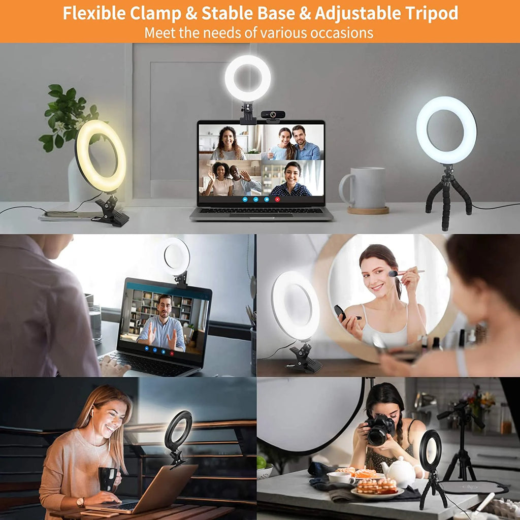 Ring Light Clip on Laptop Monitor with 5 Dimmable Color & 5 Brightness Level R137659