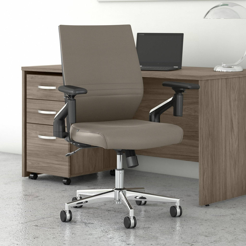 Washed Gray Leather Office Chair Y759758
