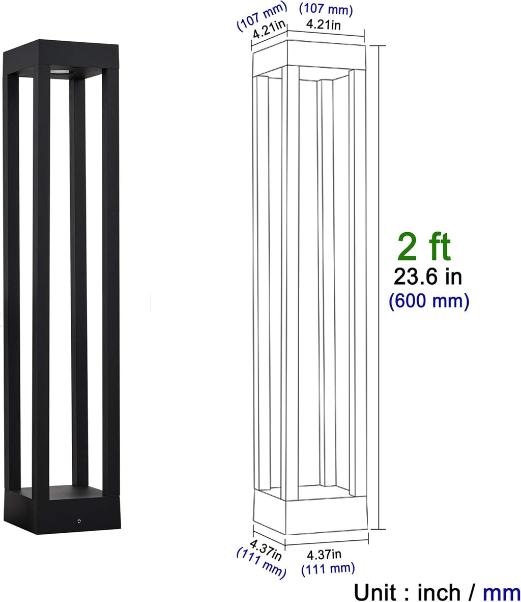 LED Landscape Path Lights, 10W, 2 ft Height, Waterproof Aluminum, Warm White 3000K W47474