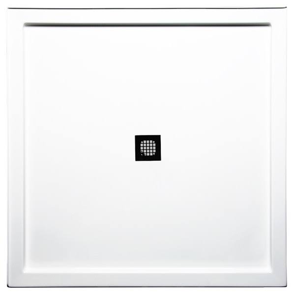 48 x 48 inch Double Threshold Designer Shower Base with Square Drain B77493