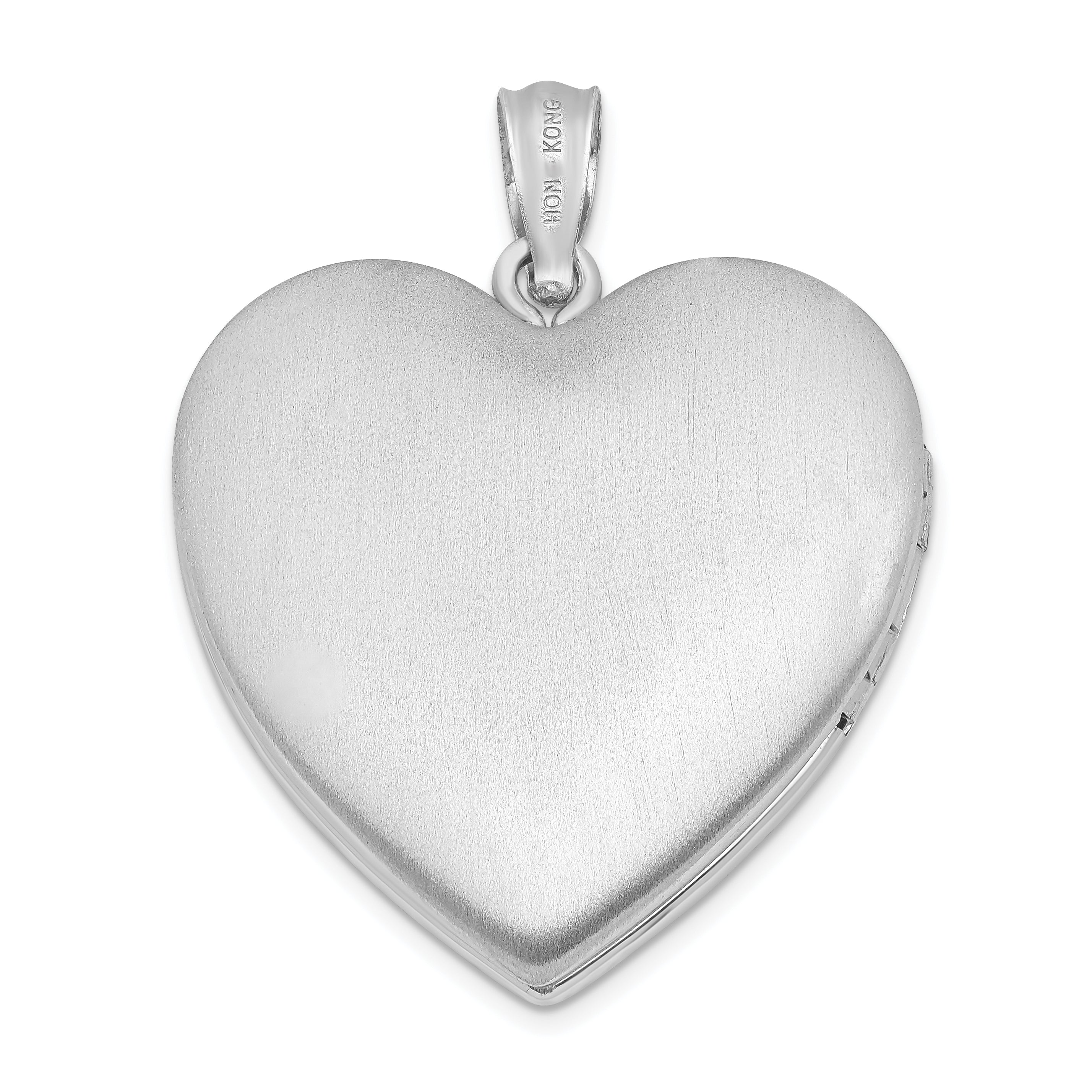 Sterling Silver Rhodium-plated Dove Cross Heart Locket T41005