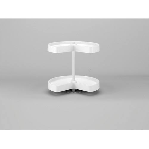 Almond Polymer Kidney Lazy Susan 2-Shelf C938