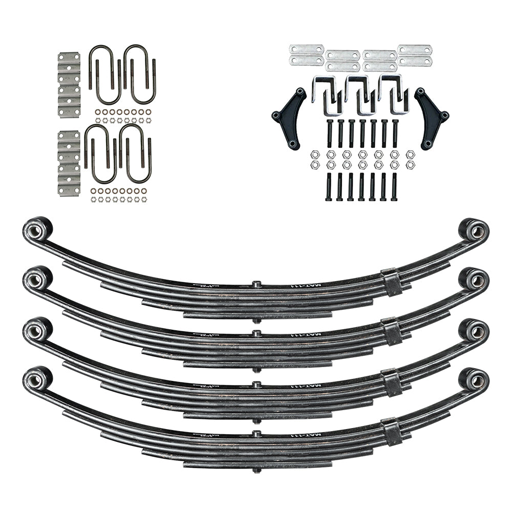 Trailer 5 Leaf Double Eye Spring Suspension and Tandem Axle Hanger Kit for 3" Tubes F75327