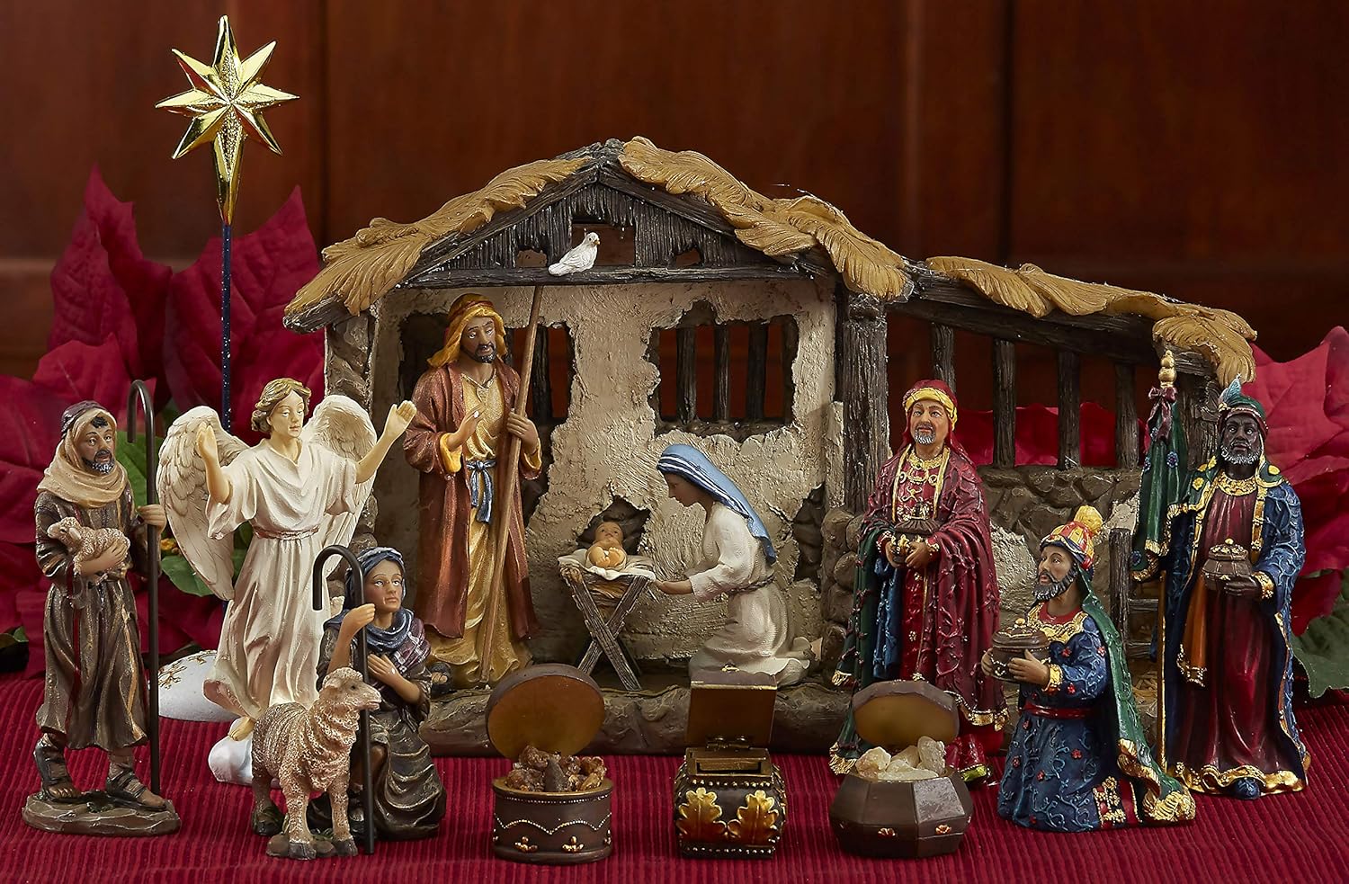 23 Piece 5 Inch Nativity Set with Lighted Stable I436