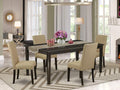 9 Pc Dining Table with Self Storing Butterfly Leaf and 8 Parson Chair with Cappuccino Finish Leg and Linen Fabric V7138