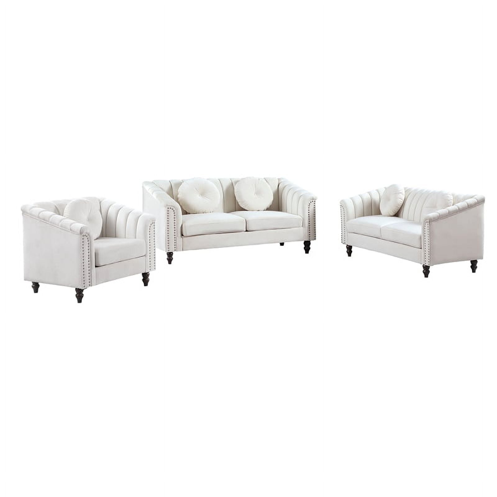 3 Piece Velvet Sofa Loveseat and Chair Set F490