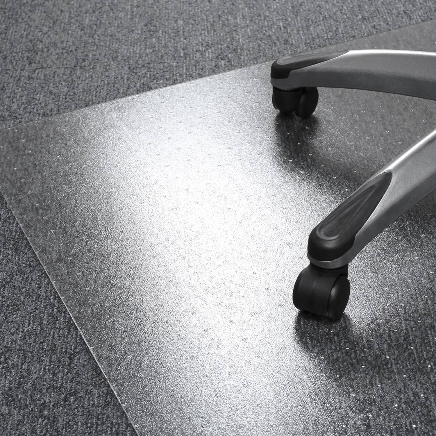 Clear Rectangular Polycarbonate Chair Mat for Carpets G698484