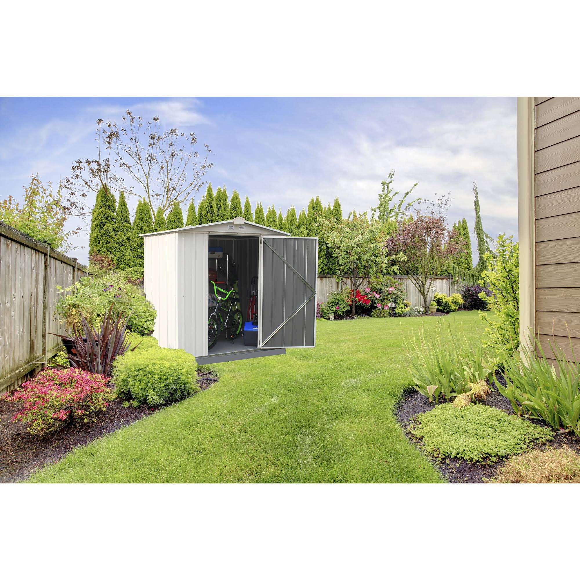 Cream Galvanized Steel Storage Shed Y902