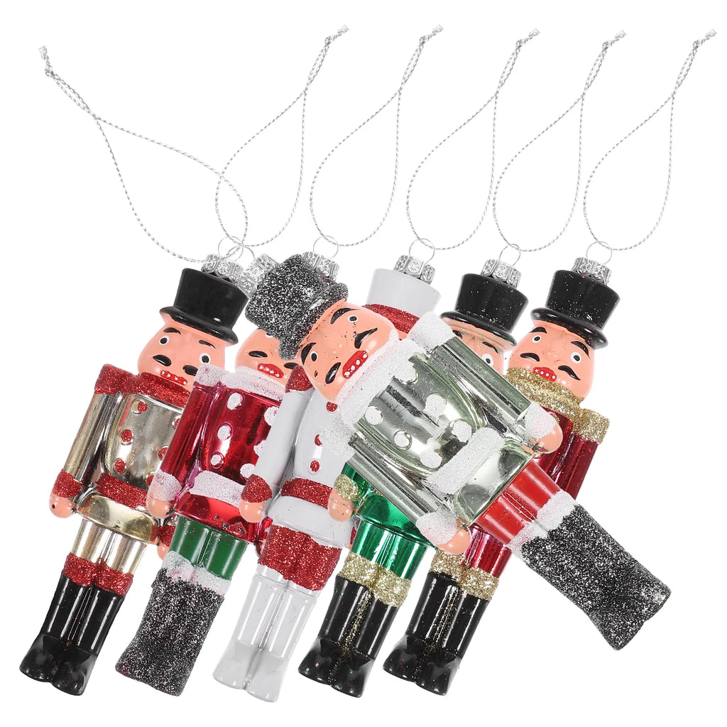 6Pcs Plastic Nutcracker Soldier Hanging Decoration R5142