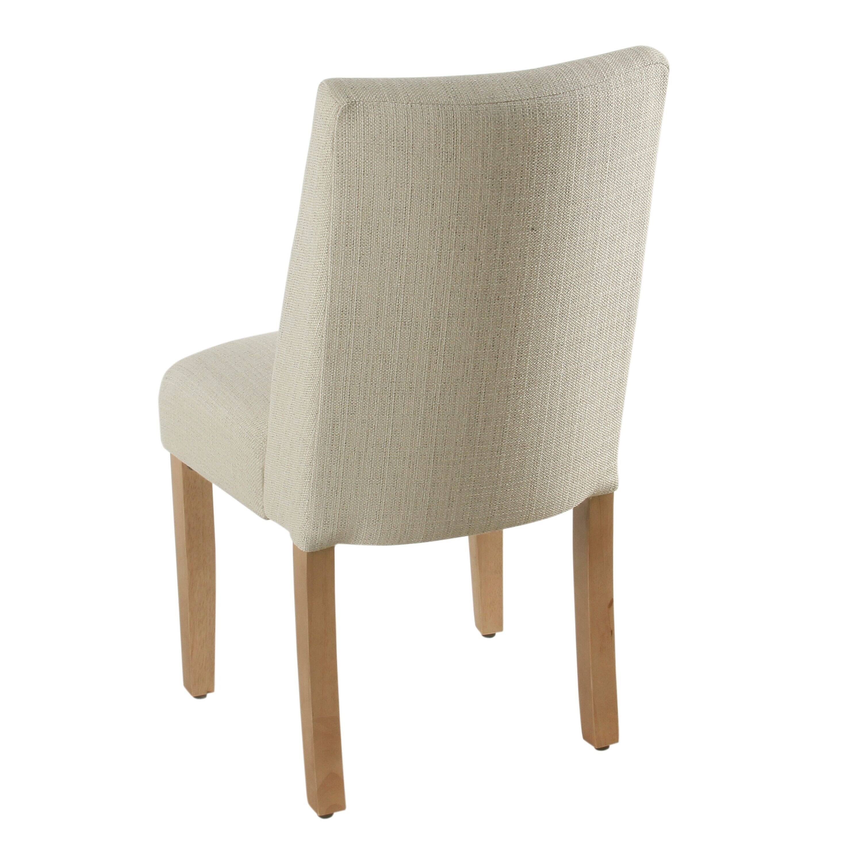 Beige Textured Linen Single Dining Chair L9658