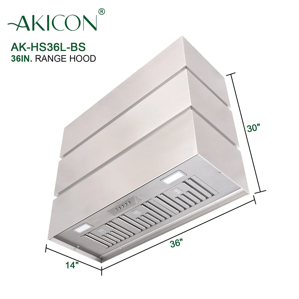 36" Brushed Stainless Steel Wall Mount Range Hood H7498