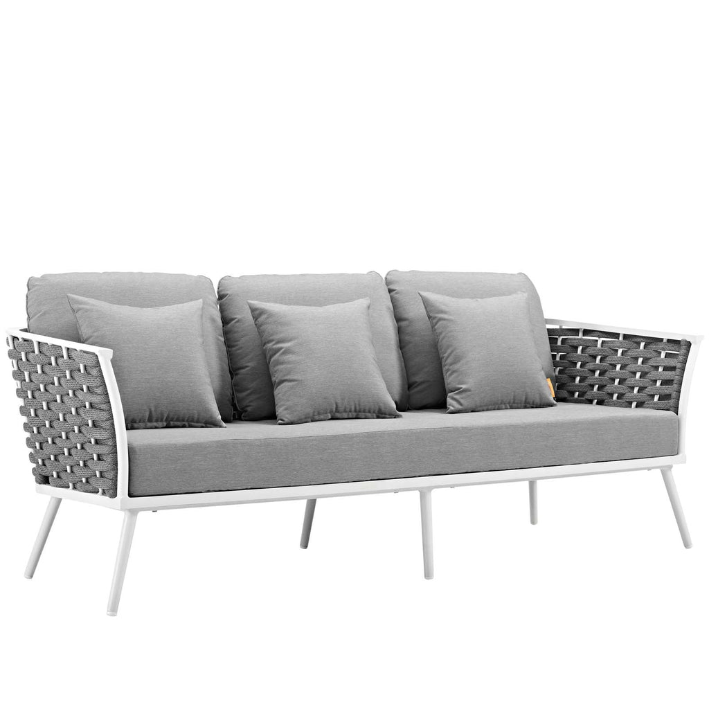 White Gray 3 Piece Aluminum Outdoor Sectional Sofa Set Y569112