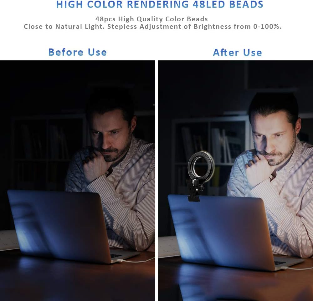 Video Conference Lighting Kit, Clip On Monitor Light, Pack of 2 B403979