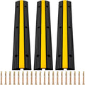 3 Packs 1 Channel Heavy-Duty Rubber Cable Protector Ramp A8094