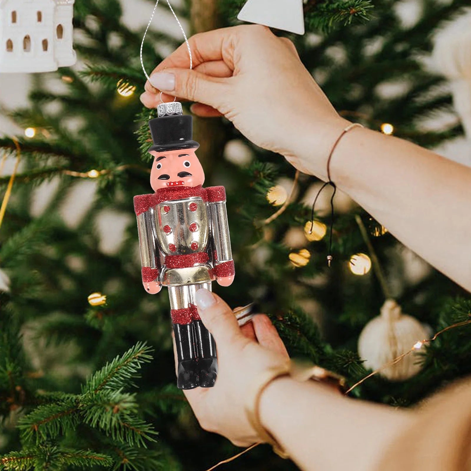 6Pcs Plastic Nutcracker Soldier Hanging Decoration R5142