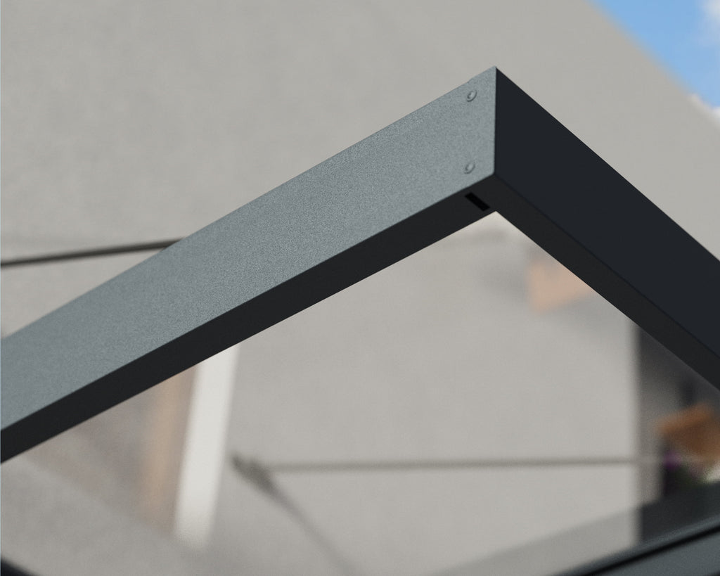 25' x 5' Gray/Clear Awning G4756