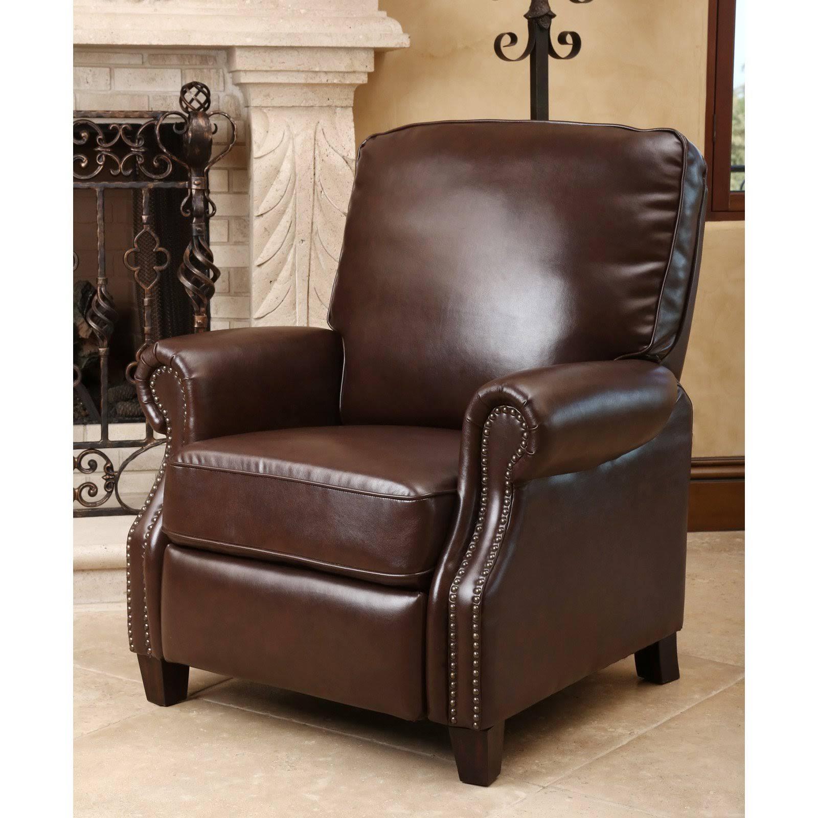 Brown Leather Pushback Recliner I28047