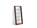 Charcoal Stained Ash Leaning Shelf with 5 Polished Tempered Glass Shelves B8380