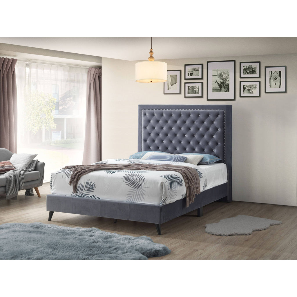 Navy Velvet Queen Side Panel B673005
