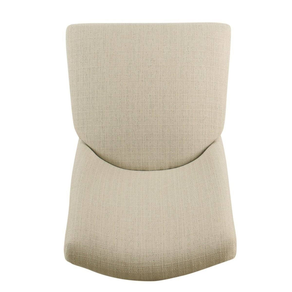 Beige Textured Linen Single Dining Chair L9658