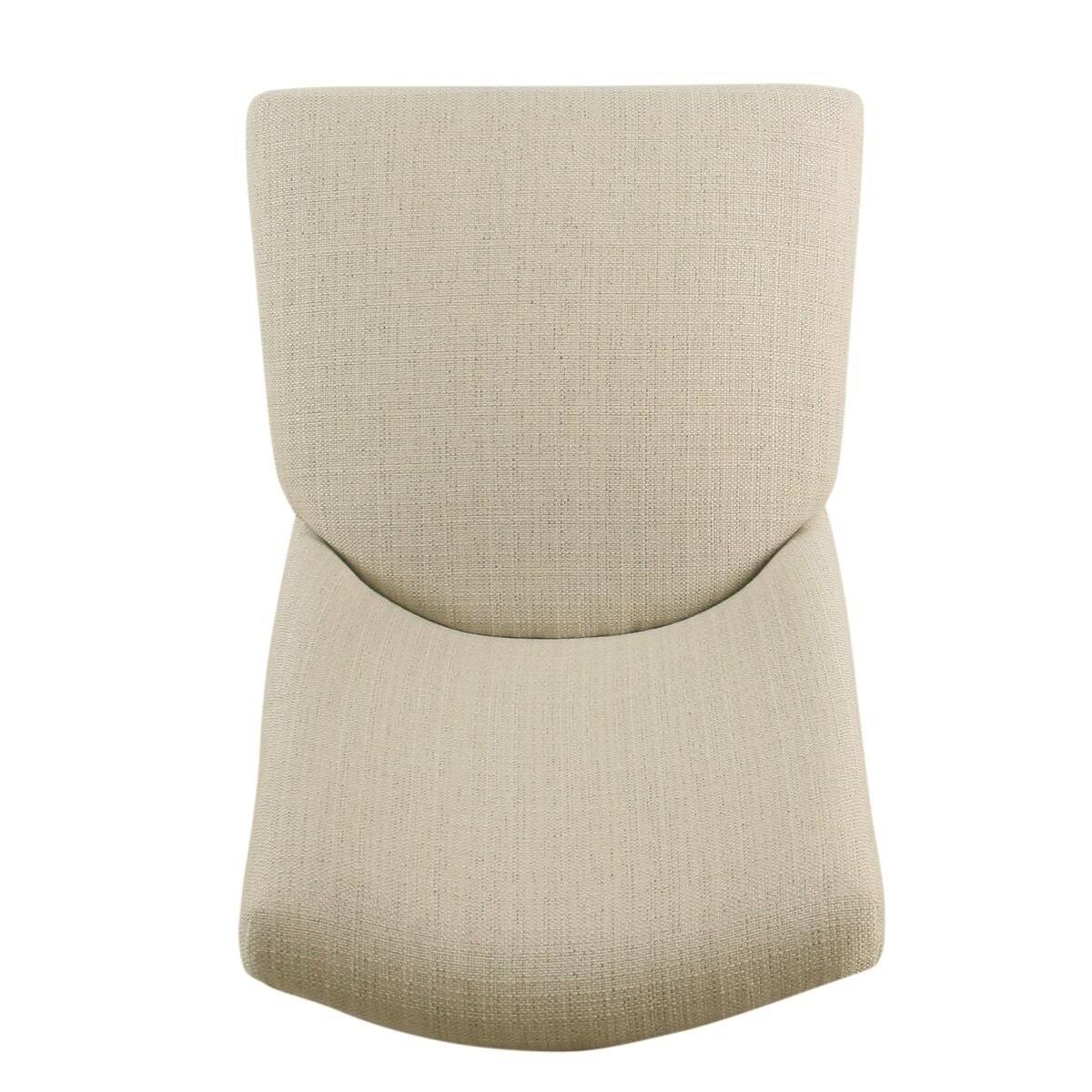 Beige Textured Linen Single Dining Chair L9658