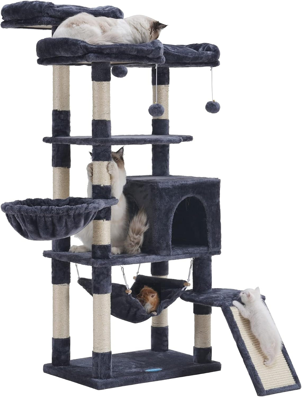 Smoky Gray Cat Tree with Scratching Posts Y878