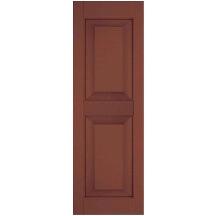 15 in. x 40 in. Real Wood Raised Panel Shutters Pair W9536