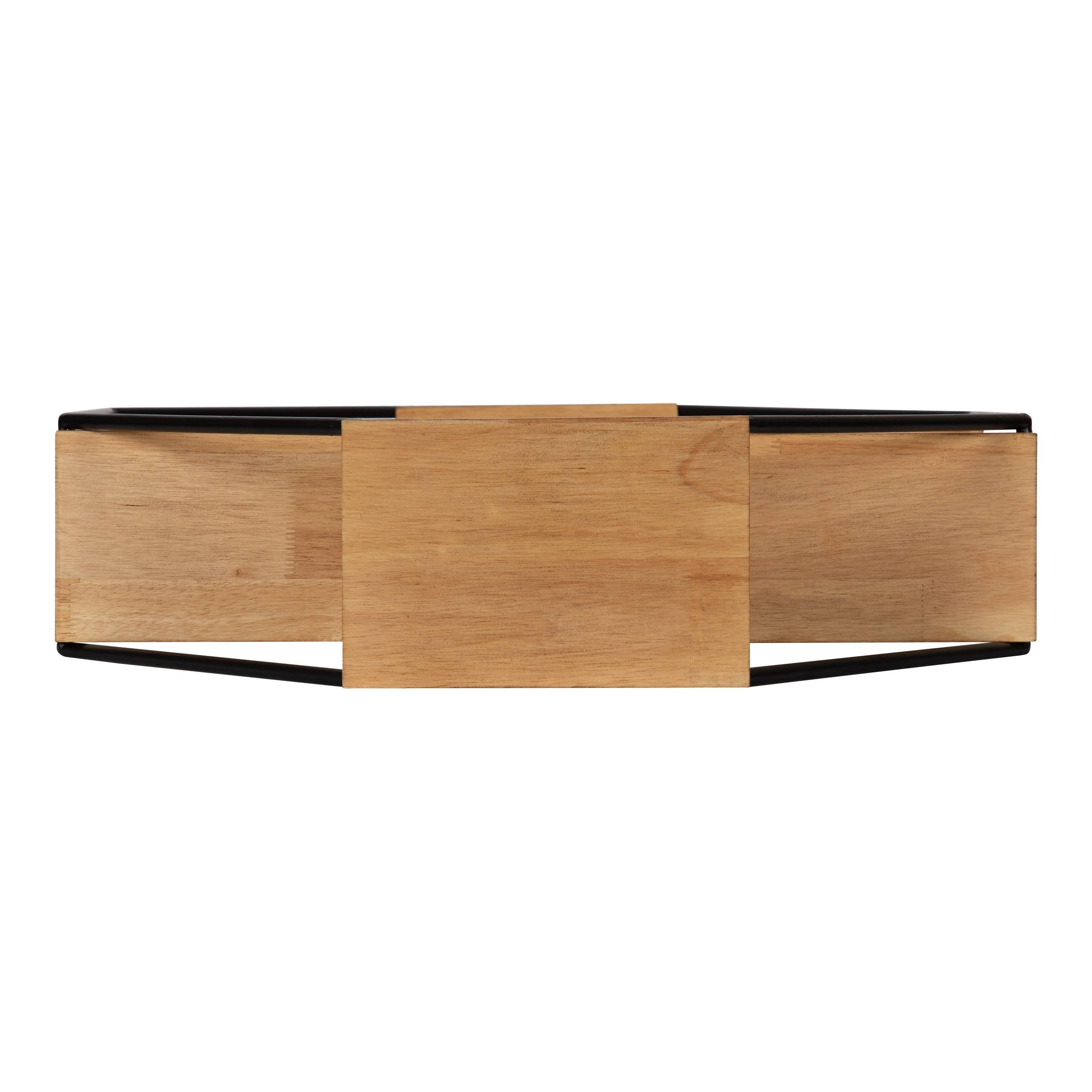 Octagon Floating Wall Shelf Rustic Brown 24x24 F893