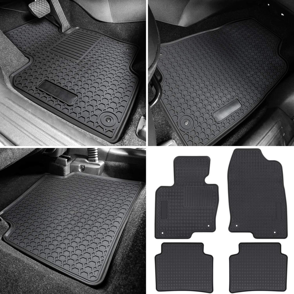 Black 4PCS Heavy Duty Rubber Floor Mat X167681