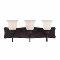 3-Light Satin Bronze Bath Bar Light with Glass Shade Y786