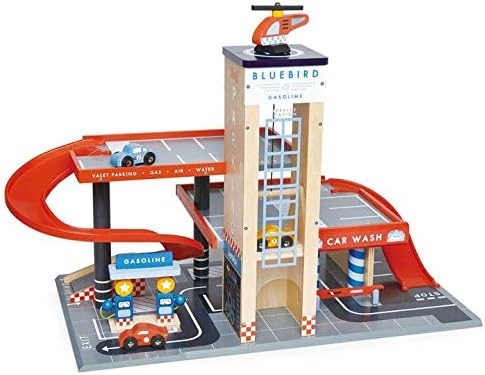 Blue Bird Service Station Wooden Garage and Service Station with Ramps Petrol Pumps and Car Wash Center A130848