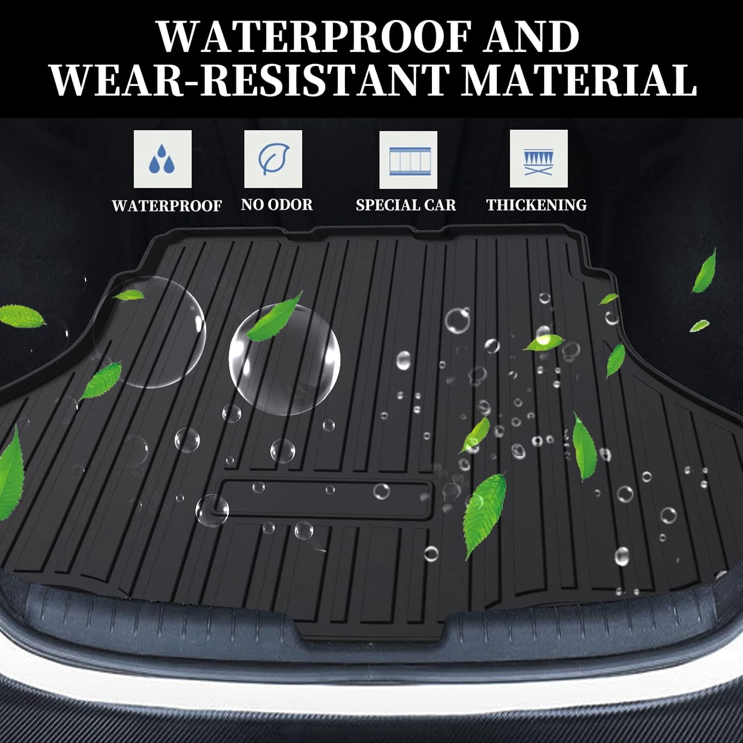 Black TPO Waterproof Rear Cargo Tray Trunk Floor Mat C184275