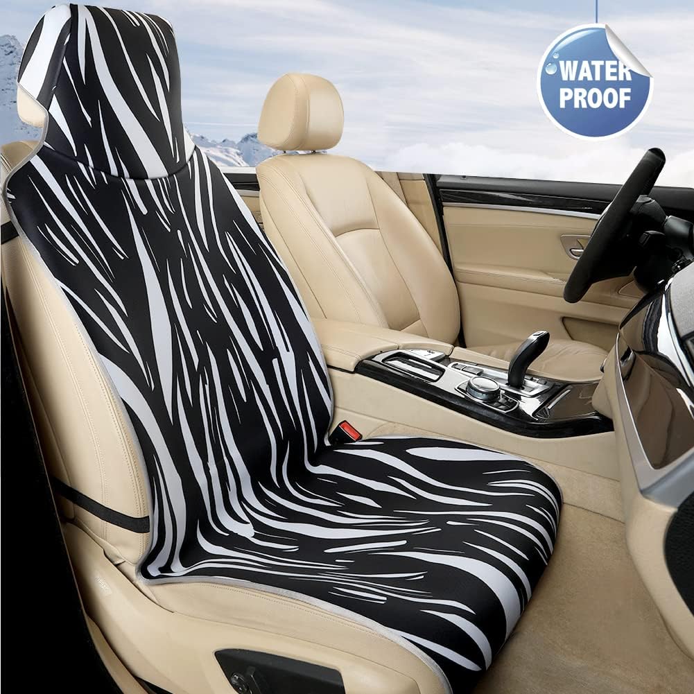 1 Pack Neoprene Car Seat Cover Protector Universal Fit (Zebra Print) Pack of 2 B221