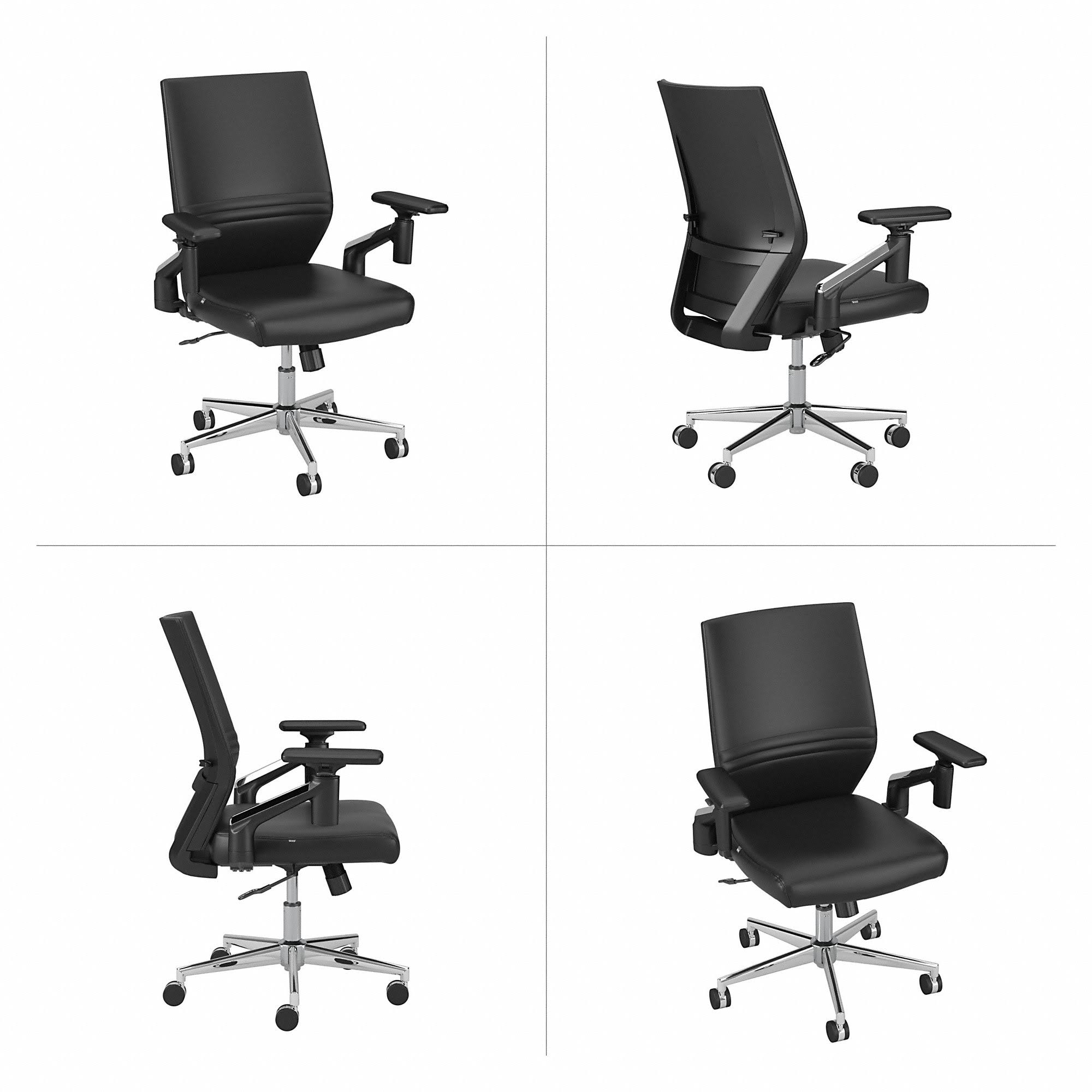 Washed Gray Leather Office Chair Y759758